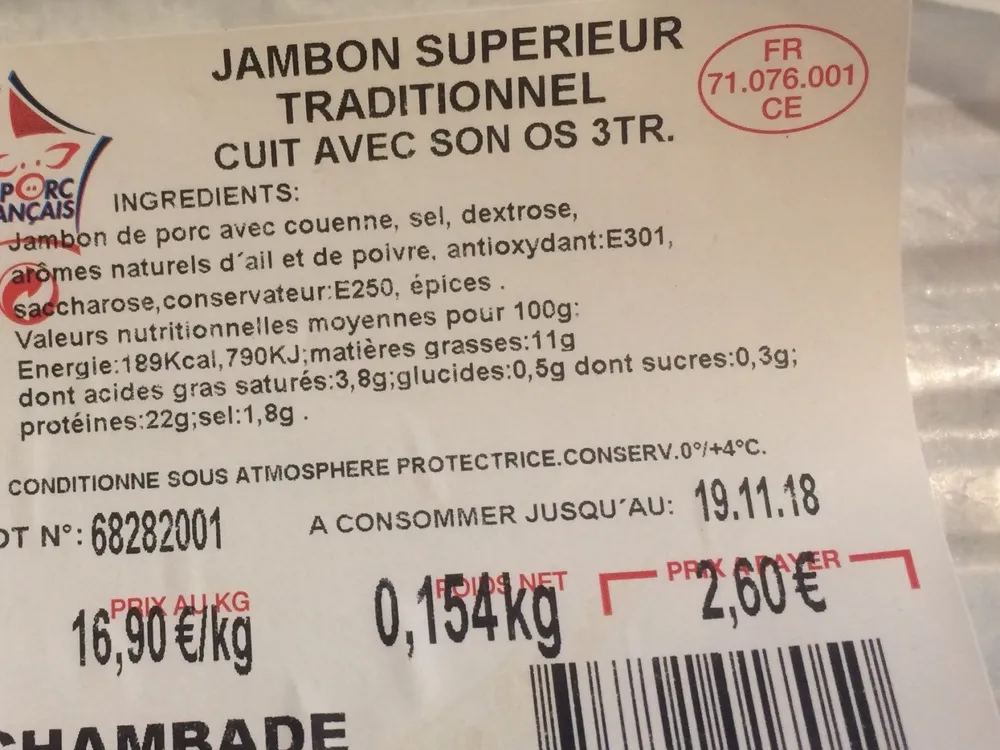 Jambon superieur traditionnel