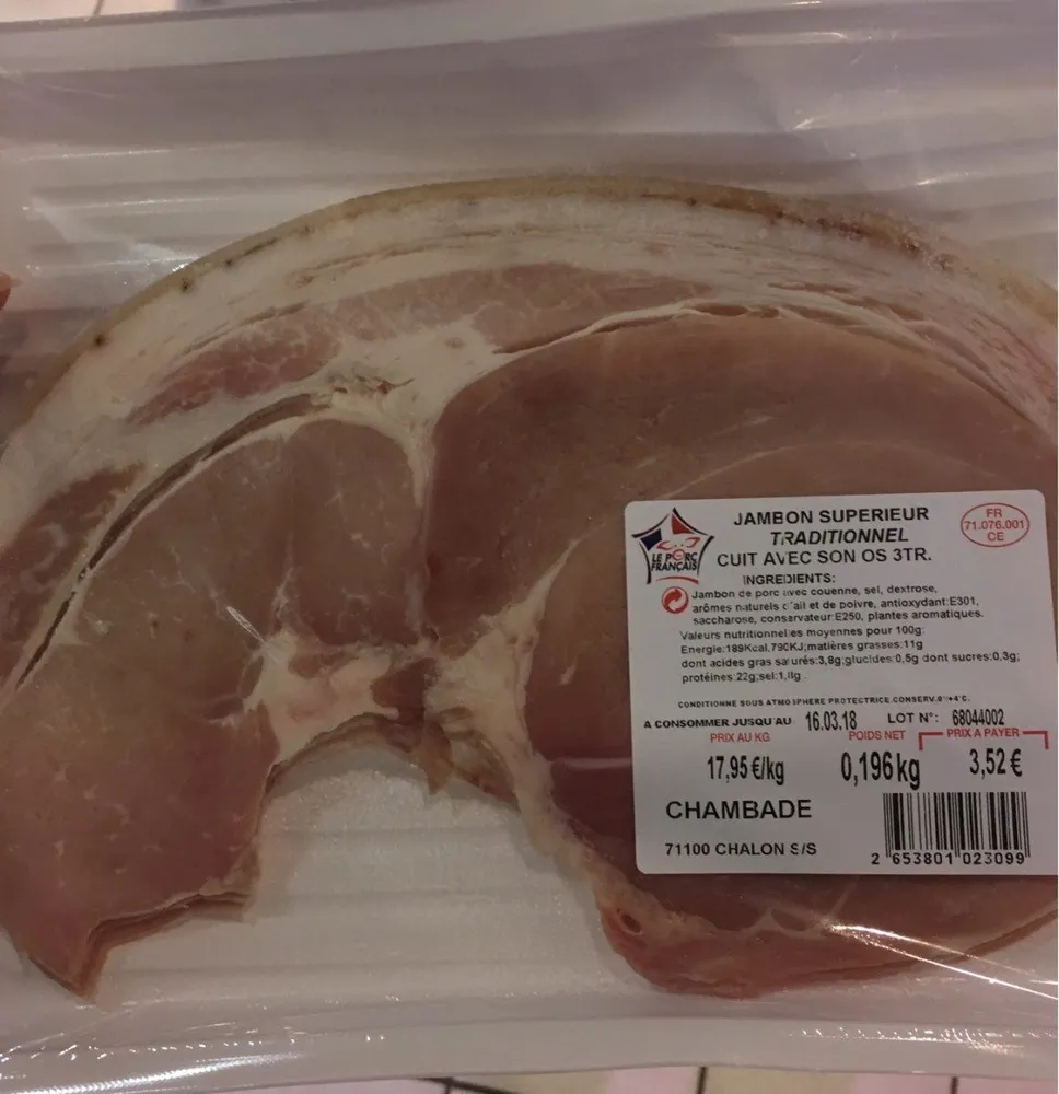 Jambon superieur traditionnel