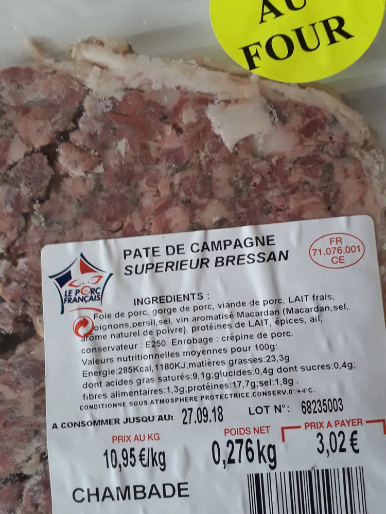 pâté de campagne supérieur bressan