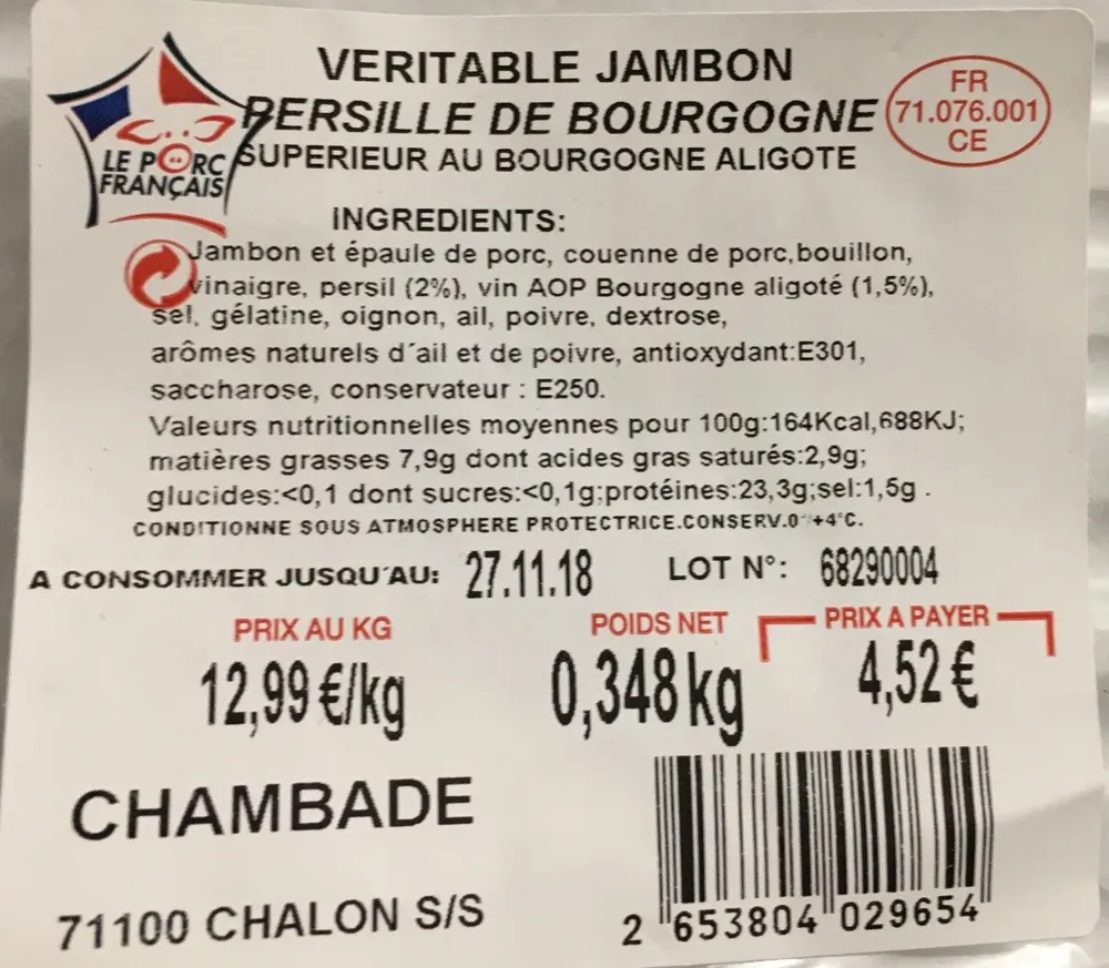 Jambon persille de bourgogne