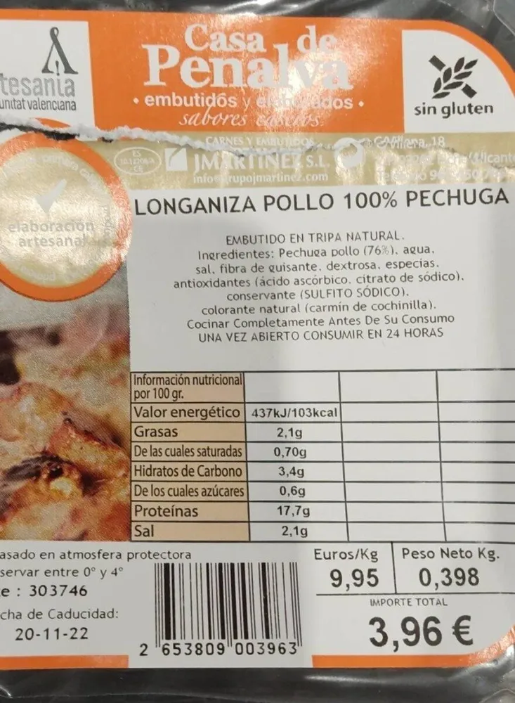 Longaniza Pollo pechuga