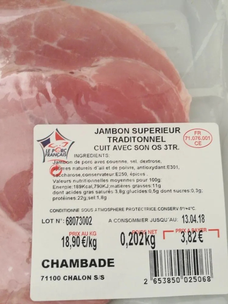 Jambon supérieur traditionnel