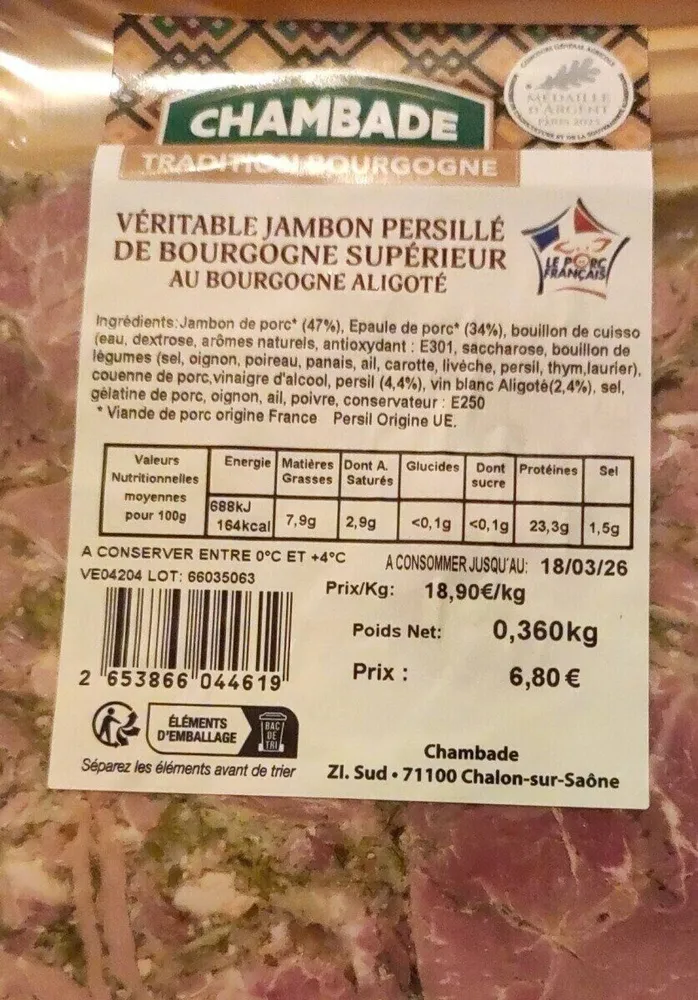 Véritable jambon persillé de bourgogne superieur