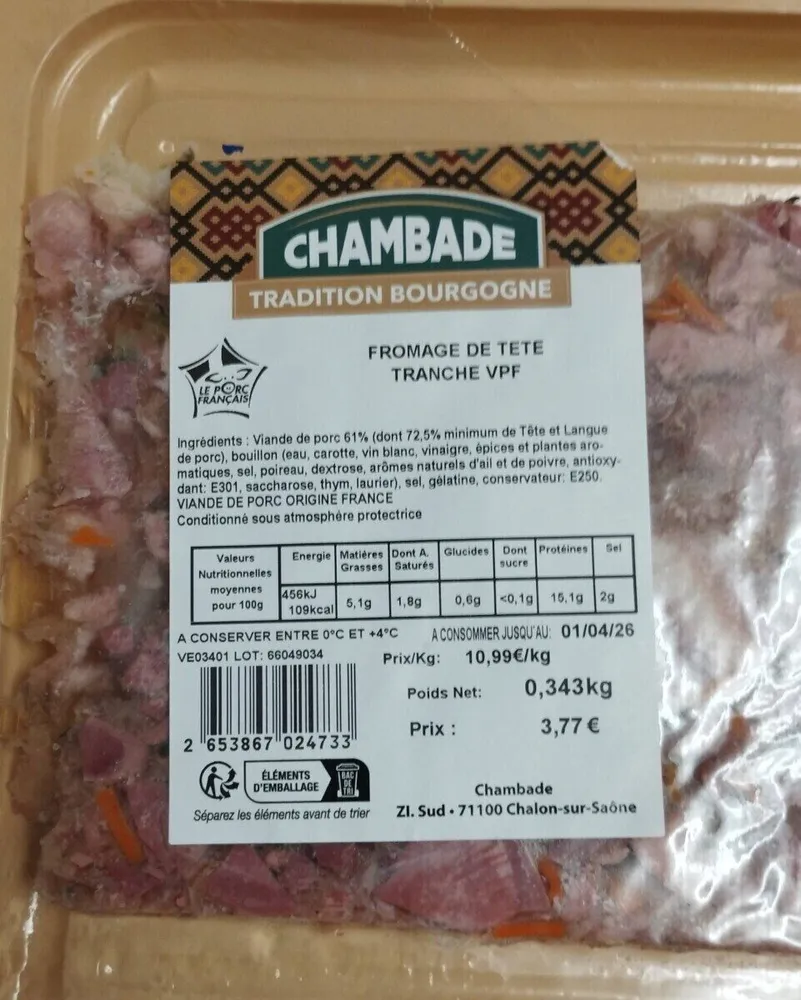 Fromage de tête tranche vpf