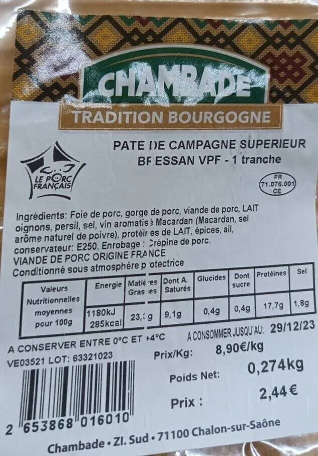 Pate de campagne bressan