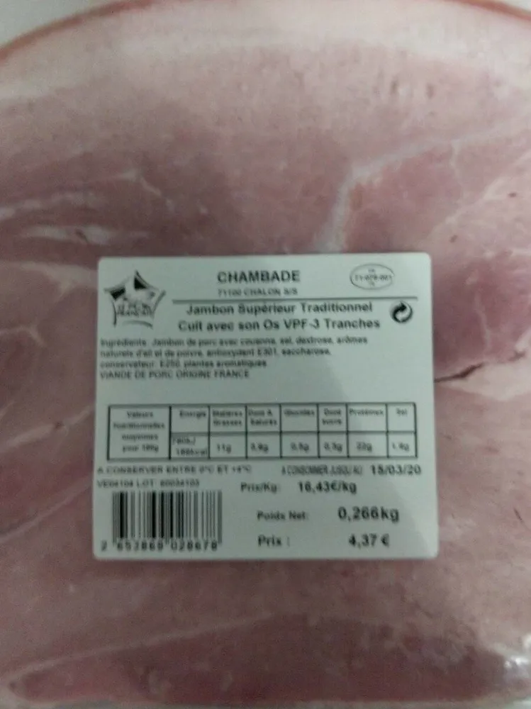 Jambon supérieur traditionnel