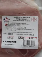 Jambon blanc supérieur traditionnel cuit avec son os