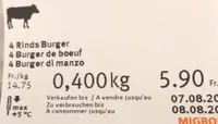 4 burger de boeuf