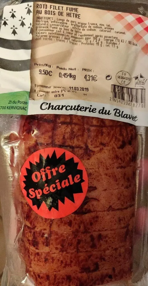 Rôti filet fumé au bois de hêtre
