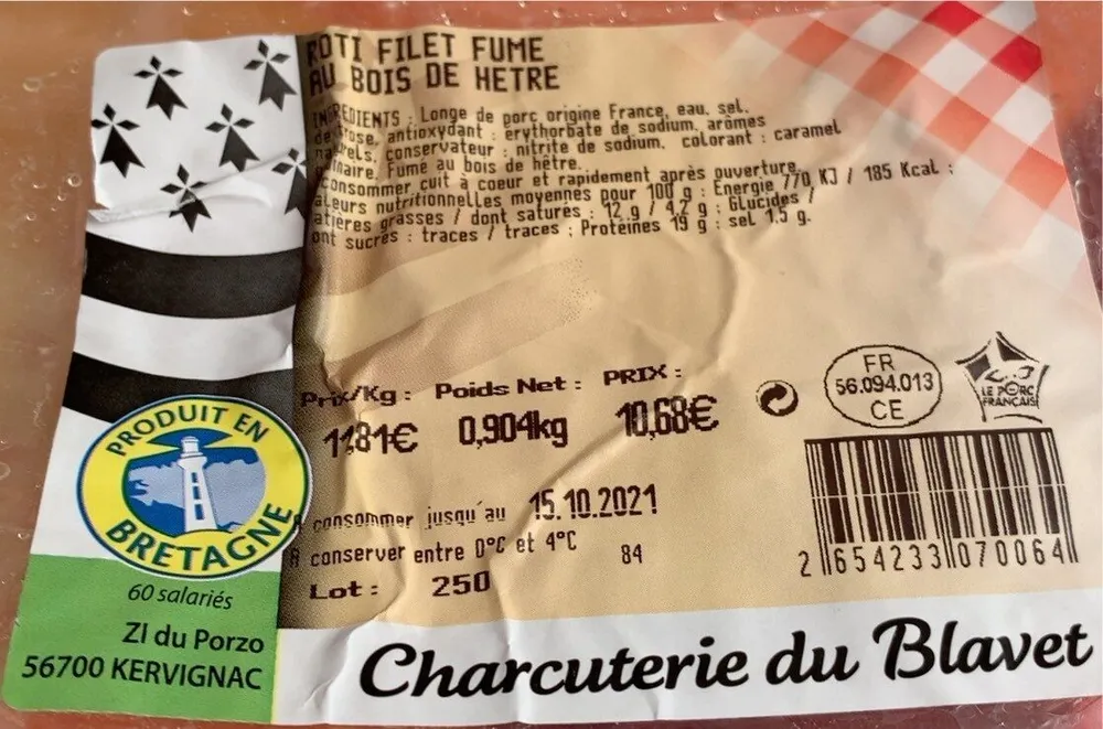 Roti filet fume au bois de hetre