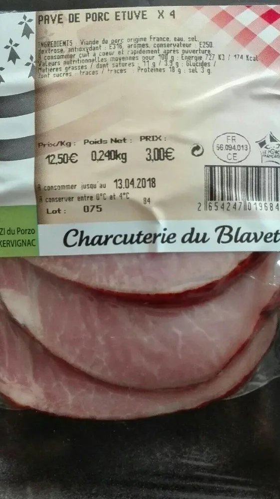 Pave de porc etuve