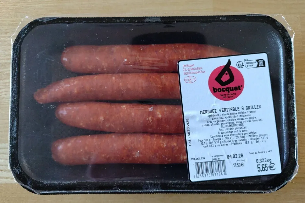 Merguez véritable a griller