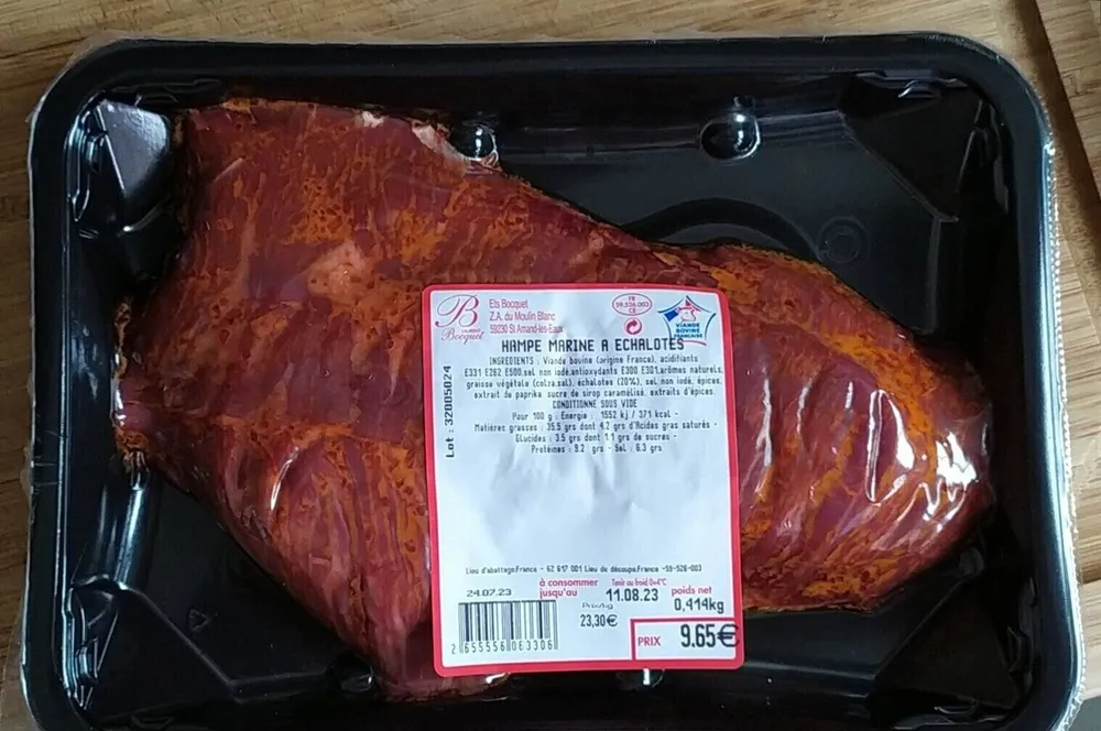 Hampe marinée à l'échalote