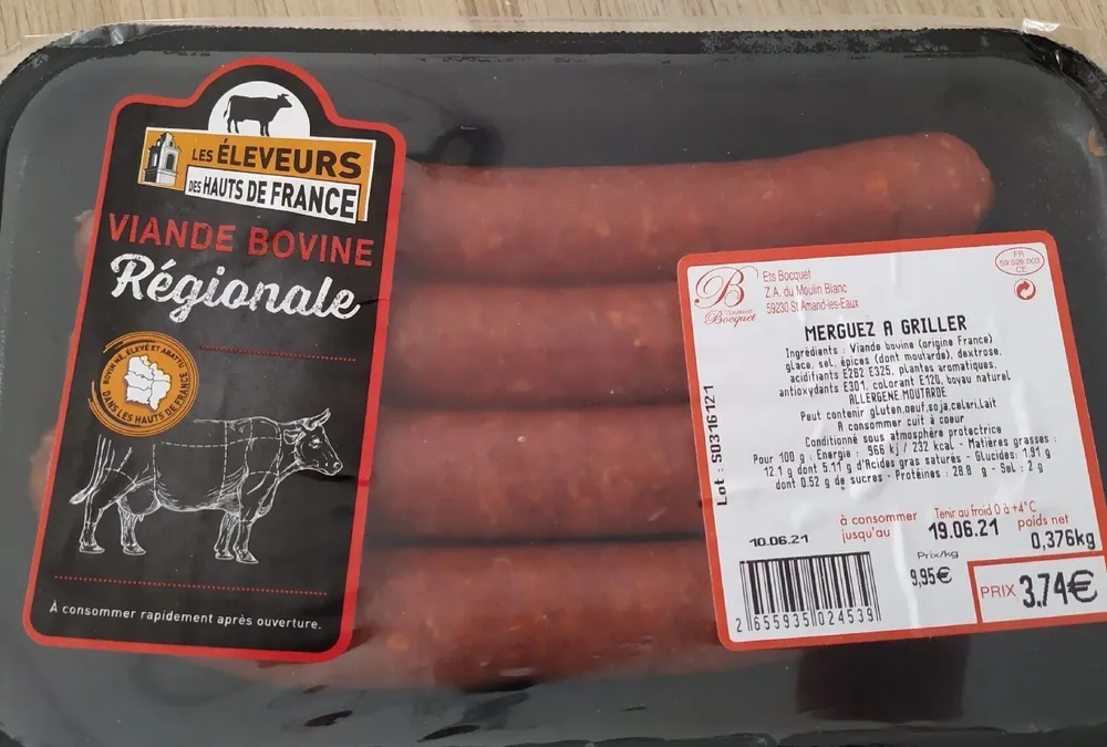 Merguez de viande bovine