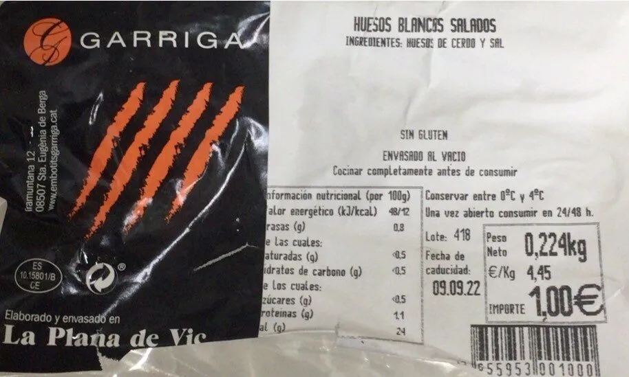 Huesos blancos salados
