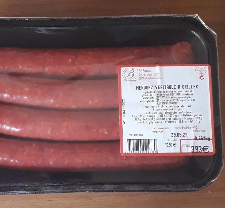 Merguez véritable à griller