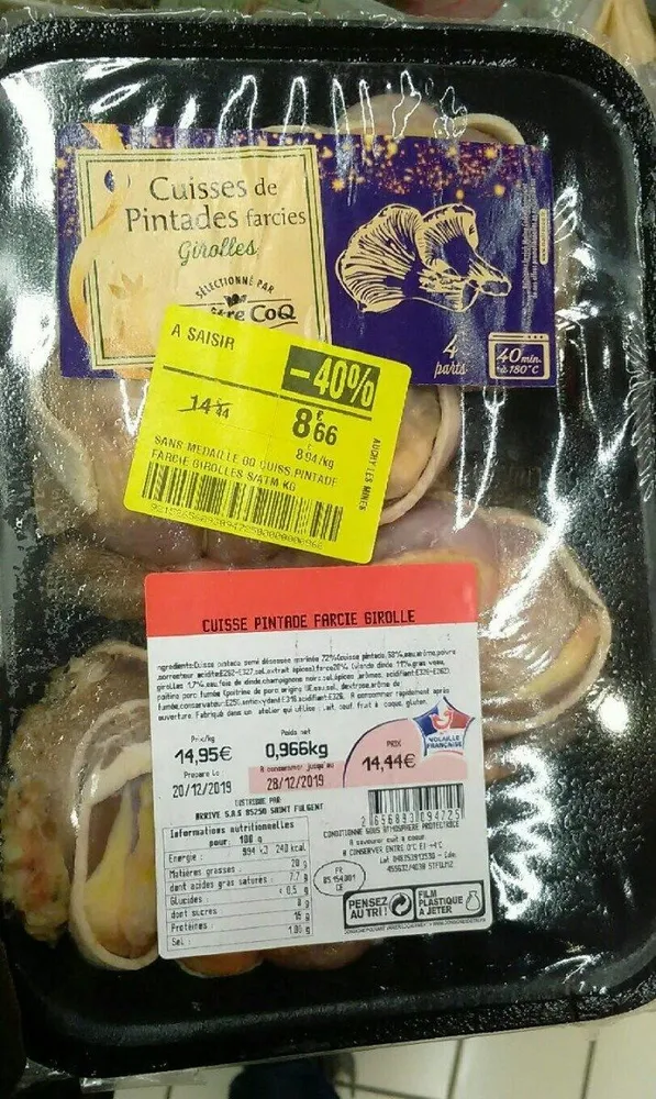 Cuisses de pintades farcies
