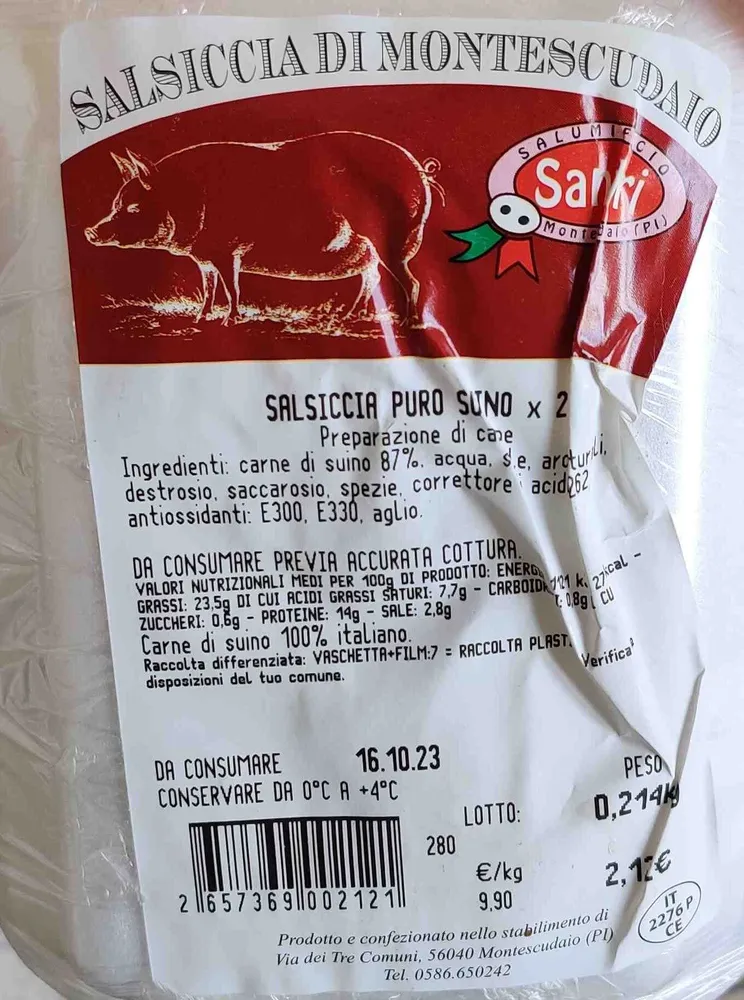 Salsiccia di puro suino