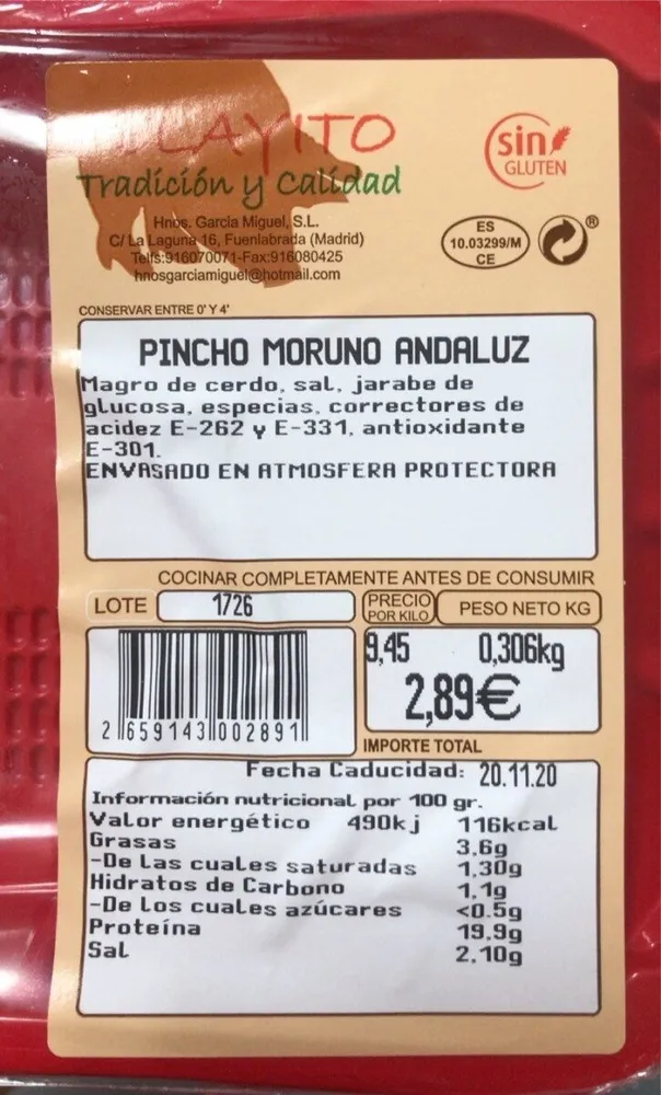 Pincho moruno andaluz