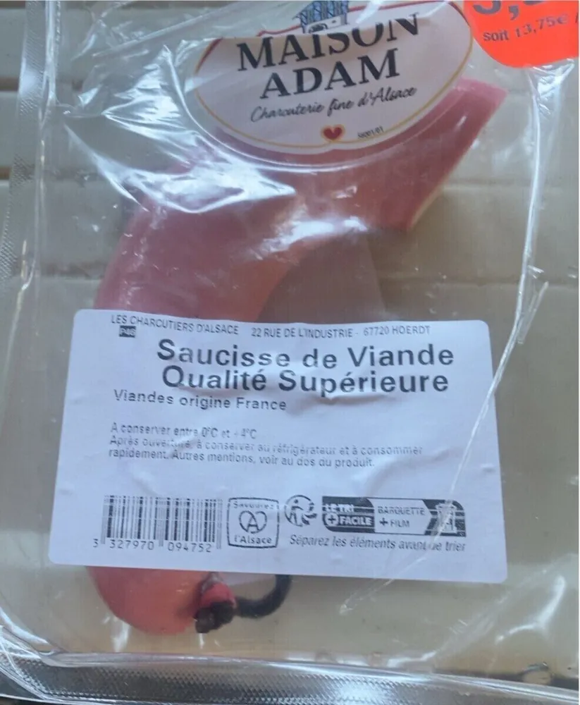 Saucisse de viande qualité superieure