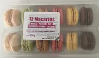 12 Macarons (vanille-pistache-café-framboise-citron-chocolat)