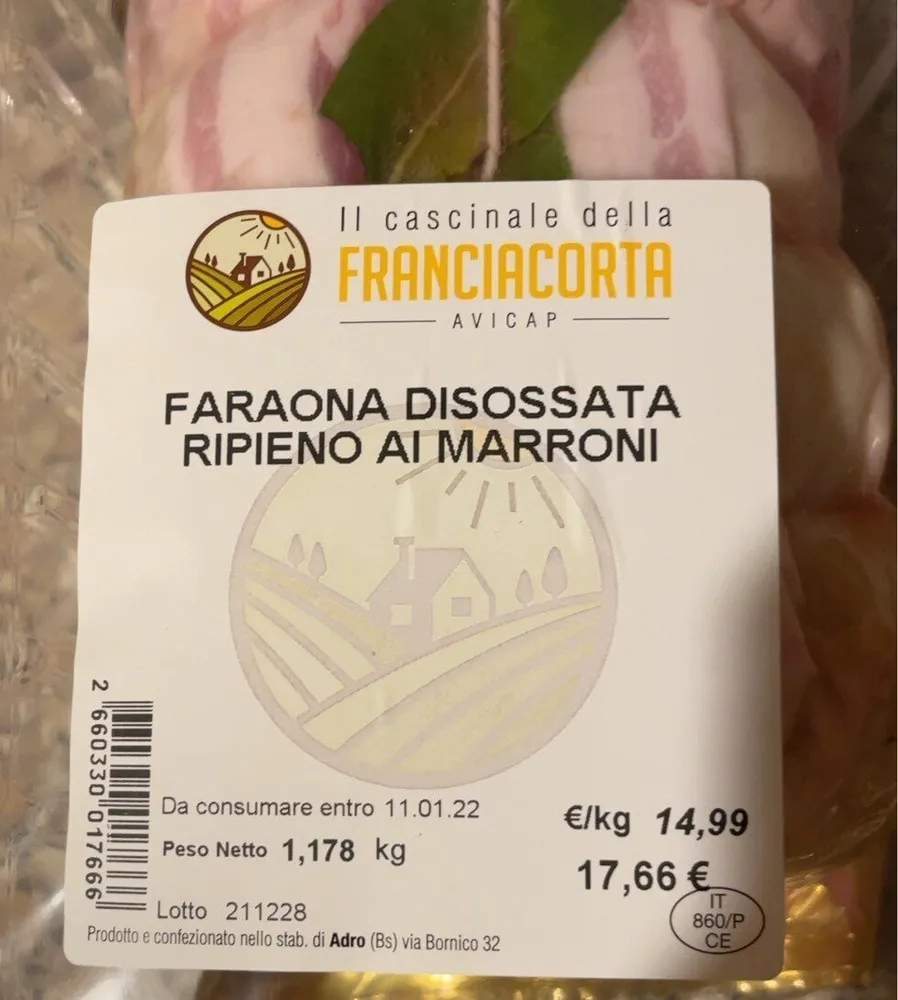 Faraona disossata con ripieno ai marroni