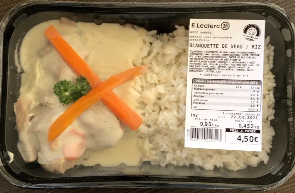 Blanquette de veau/riz