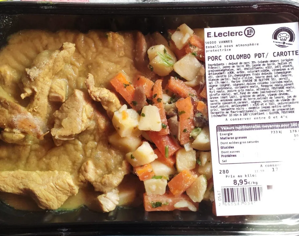 Porc colombo Pdt/ carottes