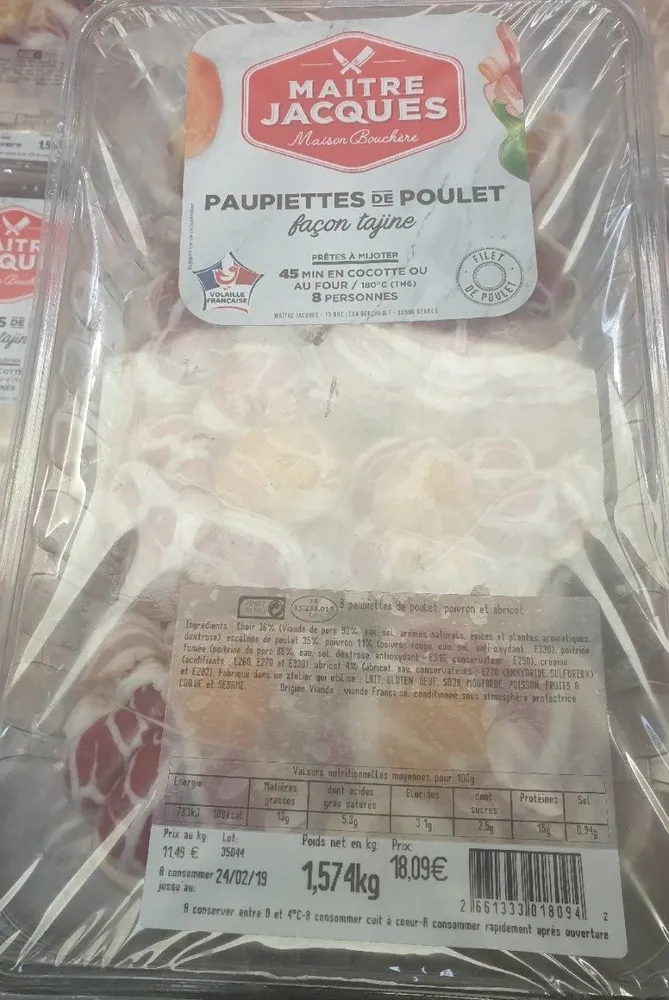 Paupiette de poulet façon tajine