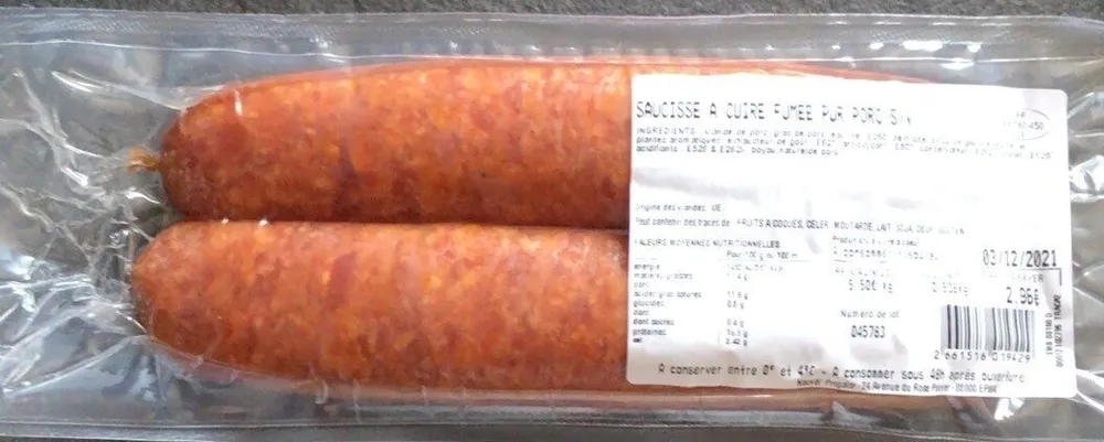 Saucisse a cuire fumee pur porc