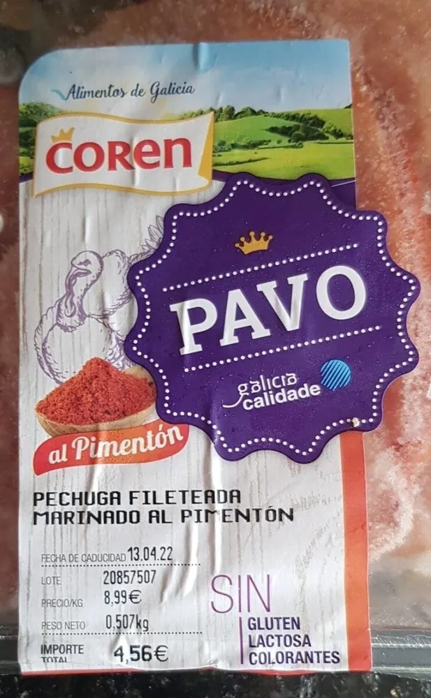 Pechuga fileteada marinada al pimenton