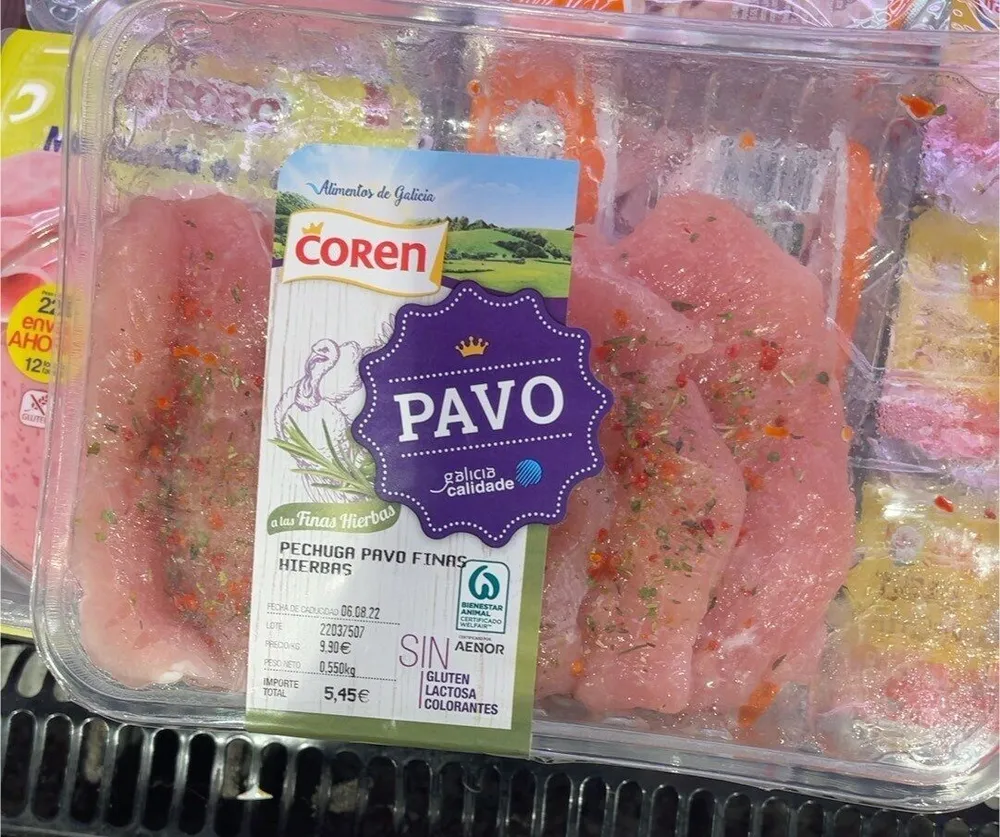 Pechuga pavo finas hiervas