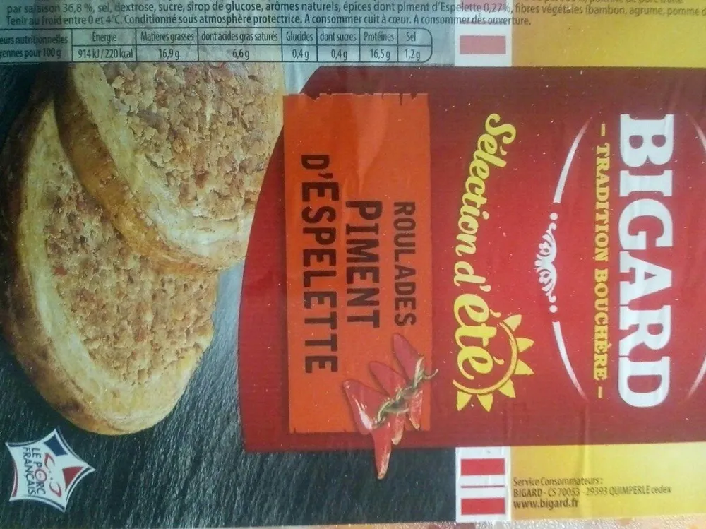 Roulades piment d'Espelette