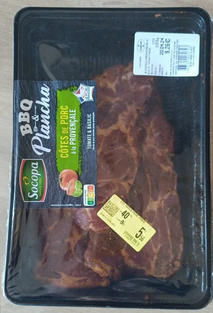Côtes de porc à la provençale