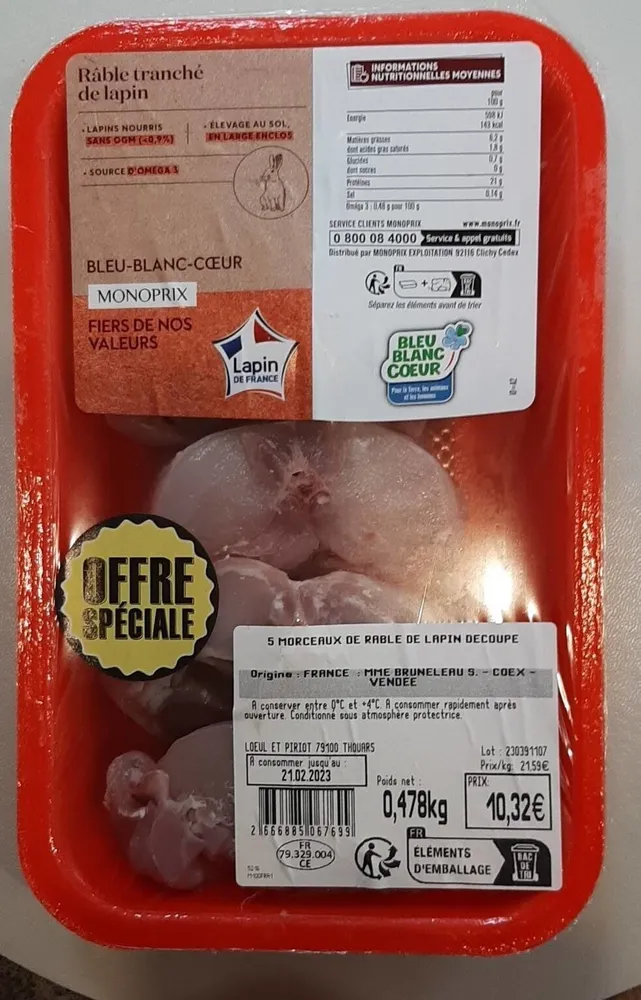 Rable tranché de lapin