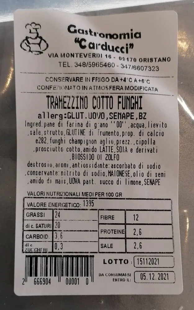 Tramezzino cotto e funghi