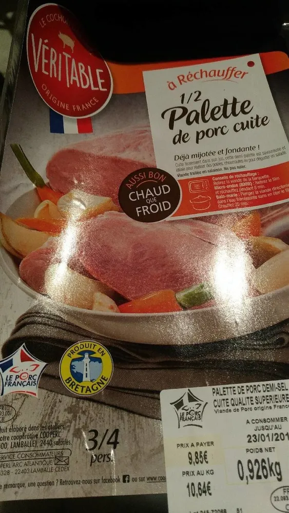 1/2 palette de porc cuite