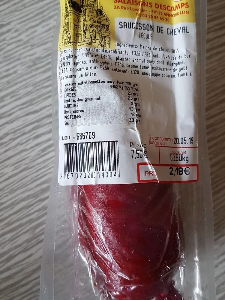 Saucisson de Cheval féculé