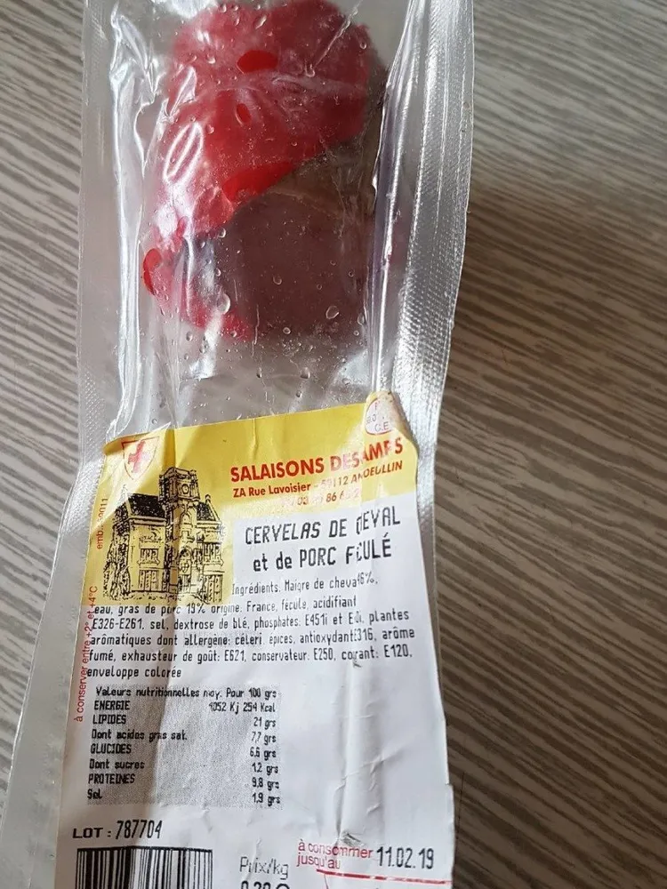 Cervelas de Cheval et de Porc féculé