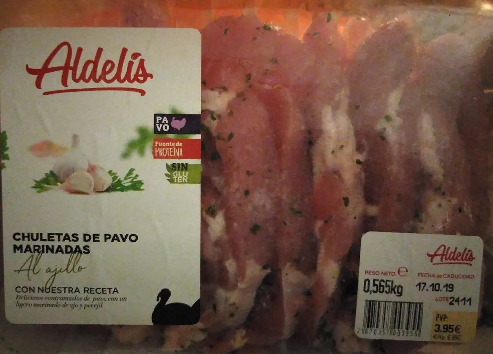 Chuletas de pavo marinadas