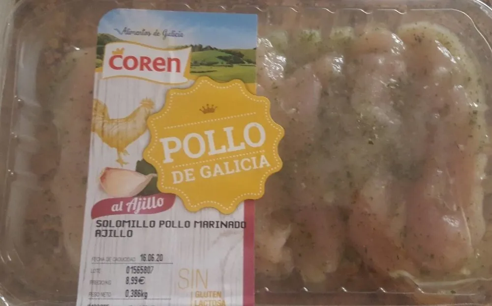 Solomillo pollo marinado ajillo