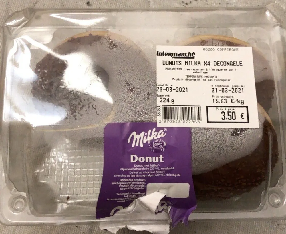 Donuts Milka x4 Decongele