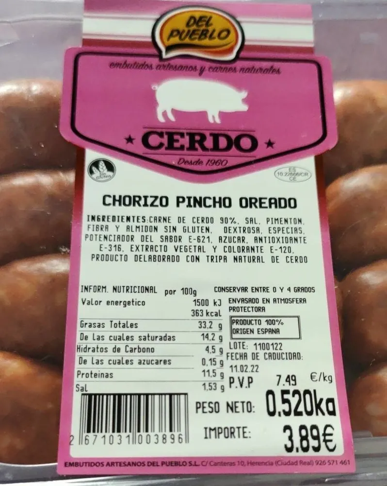 Chorizo pincho oreado