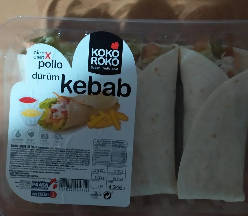 Kebab de pollo