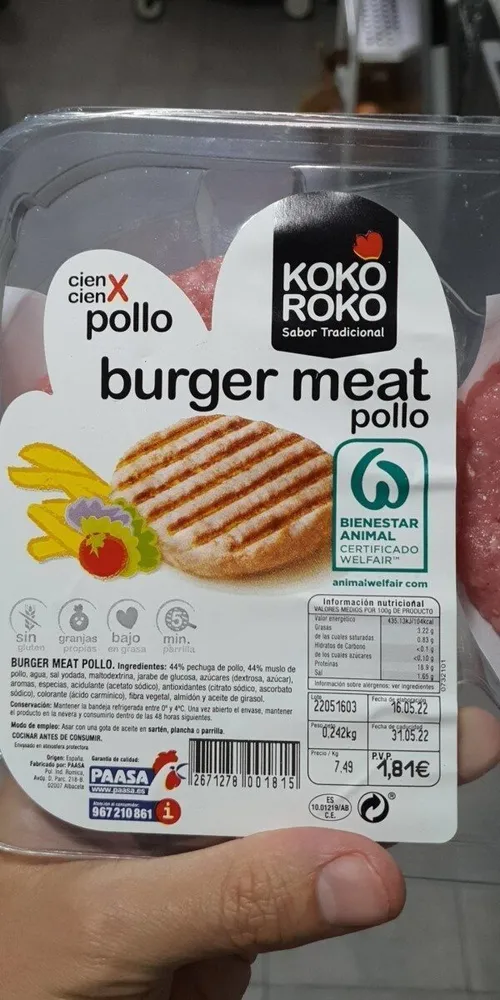 Burger meat pollo