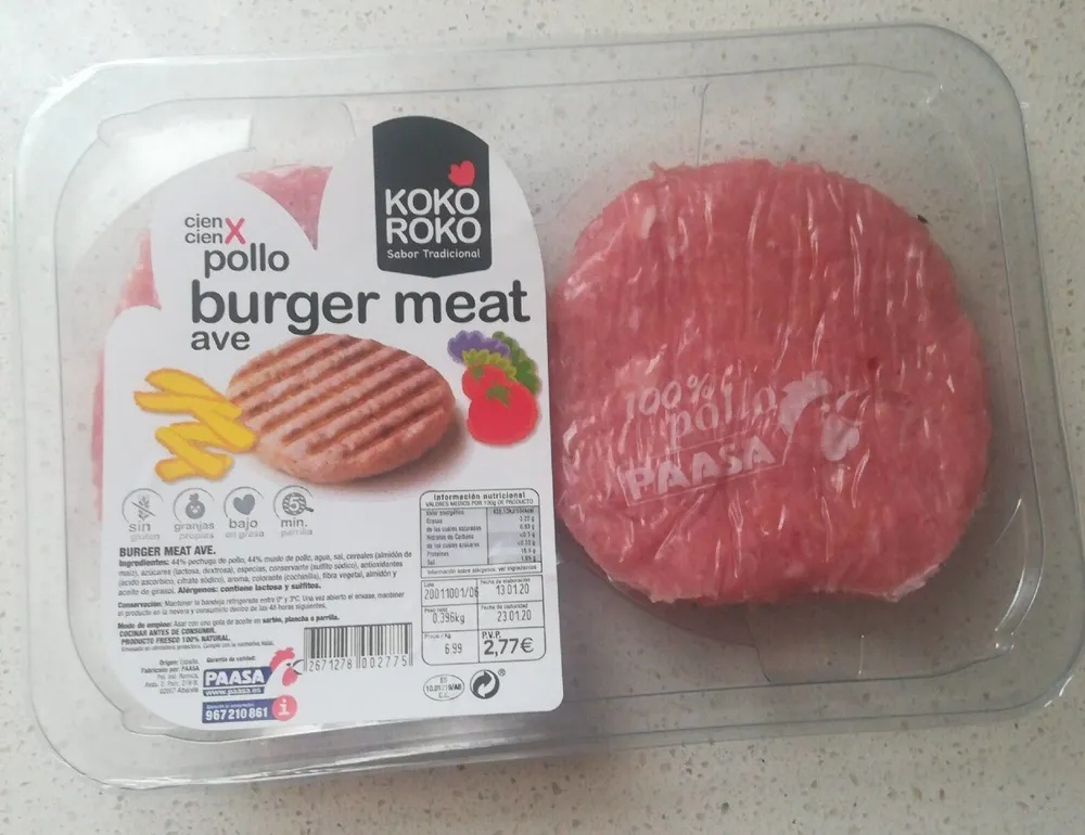 Pollo burger meat ave