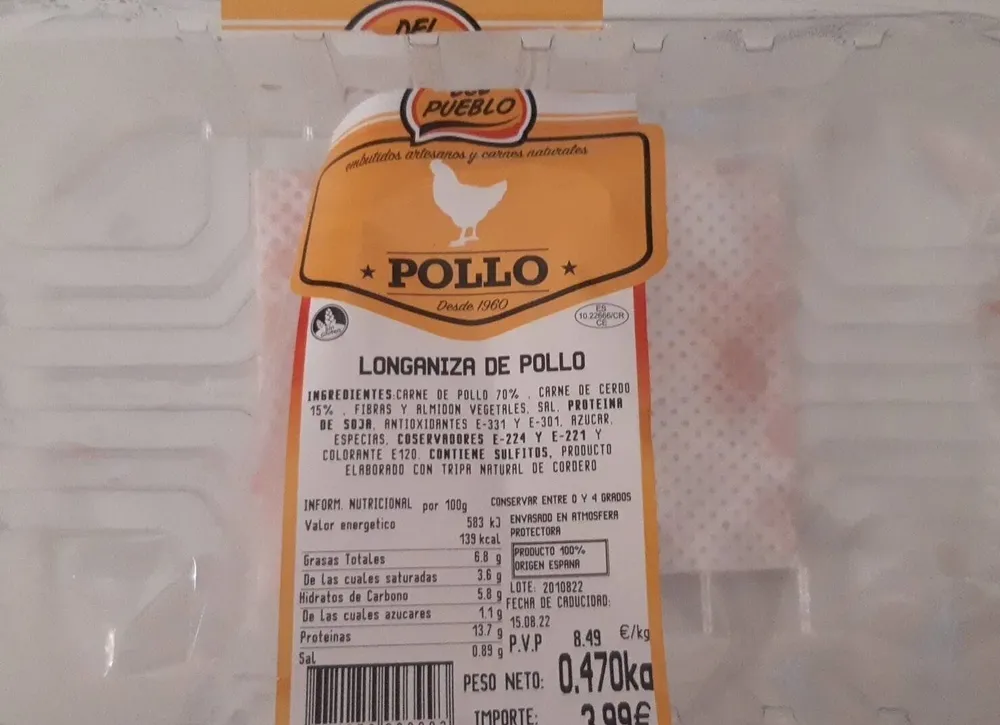 Longaniza de pollo