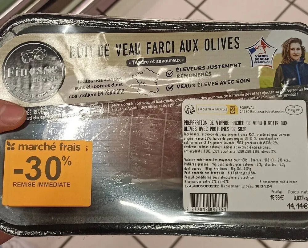 Rôti de veau farci aux olives