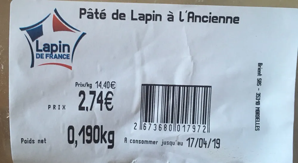 Paté de lapin a l'ancienne