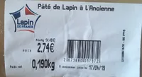 Paté de lapin a l'ancienne